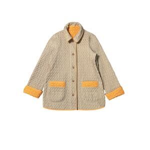 Landi Fancy Quilted Reversible Coat Orange & Tan